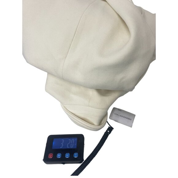 Zara Womens Long Wool Coat Jacket L Ivory Cream Double Breasted 2212/806 NWT - Picture 14 of 14